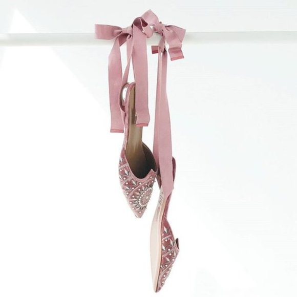 Aquazzura Shoes - Aquazzura Stellas Ankle-Wrap Flat 40.5 NWT